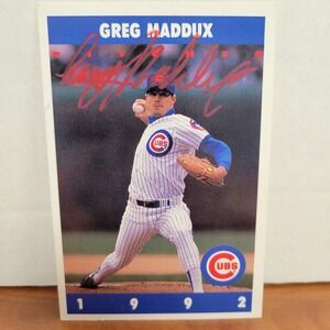 1992 Greg Maddux autographed baseball card‎